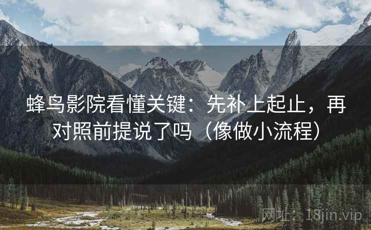 蜂鸟影院看懂关键：先补上起止，再对照前提说了吗（像做小流程）
