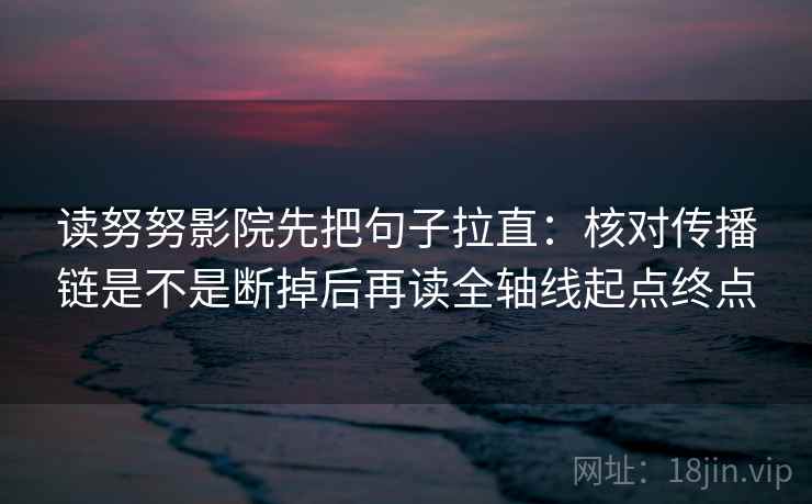 读努努影院先把句子拉直：核对传播链是不是断掉后再读全轴线起点终点