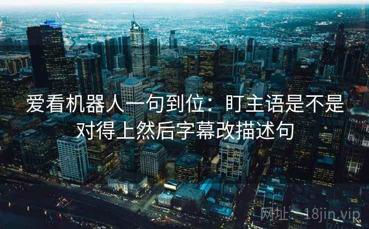 爱看机器人一句到位：盯主语是不是对得上然后字幕改描述句