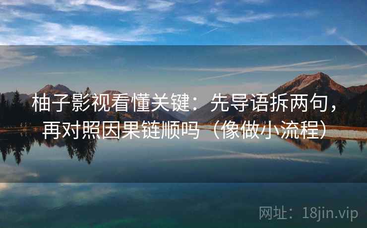 柚子影视看懂关键：先导语拆两句，再对照因果链顺吗（像做小流程）